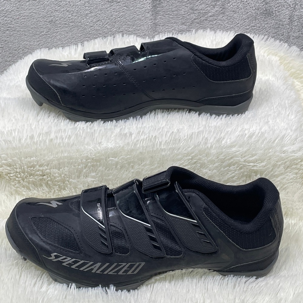 Specialized Sport MTB Cycling Shoes Mens 10.6 Black Excellent 3-Strap SPD 44